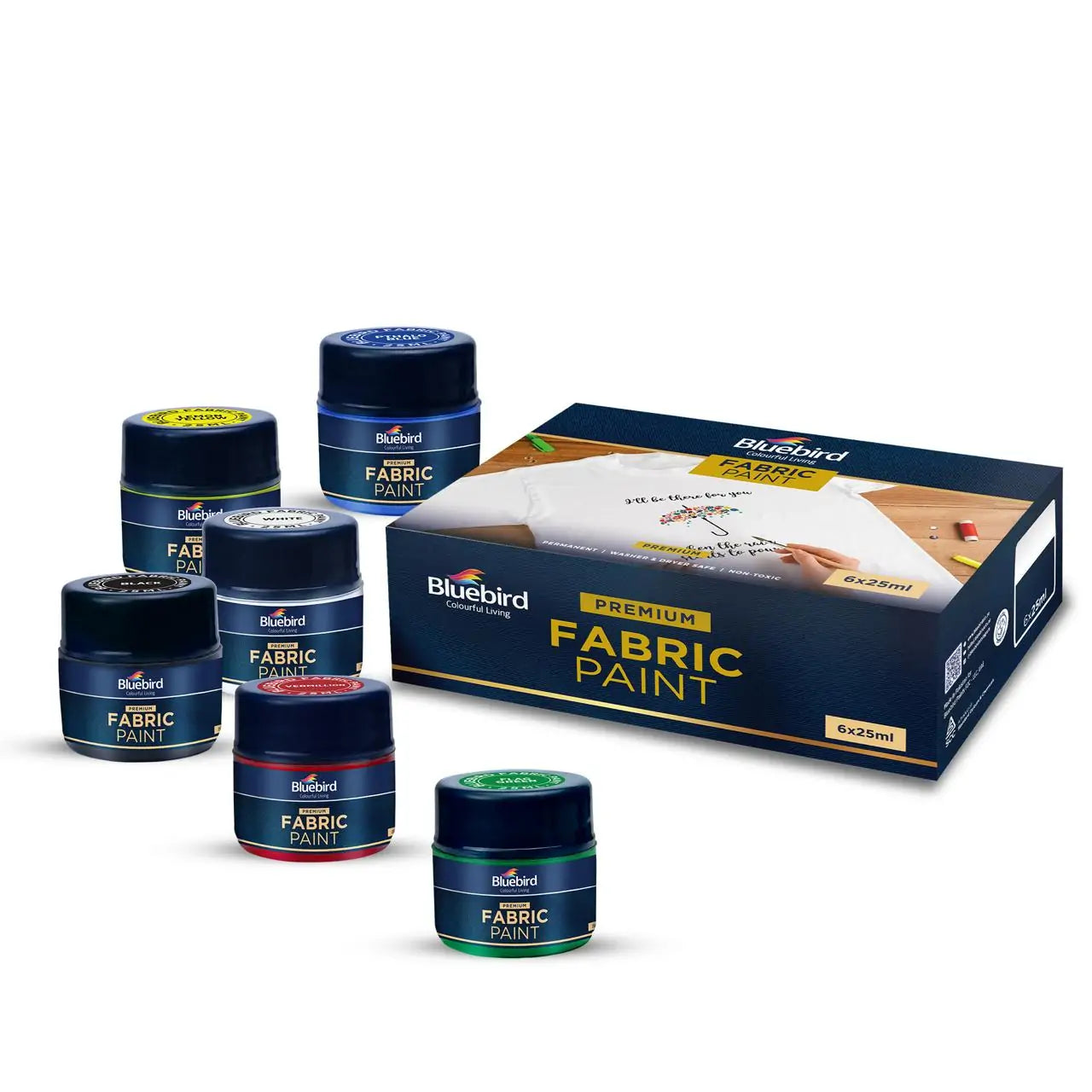 Fabric Paints 25 ml – Set of 6 – Primary